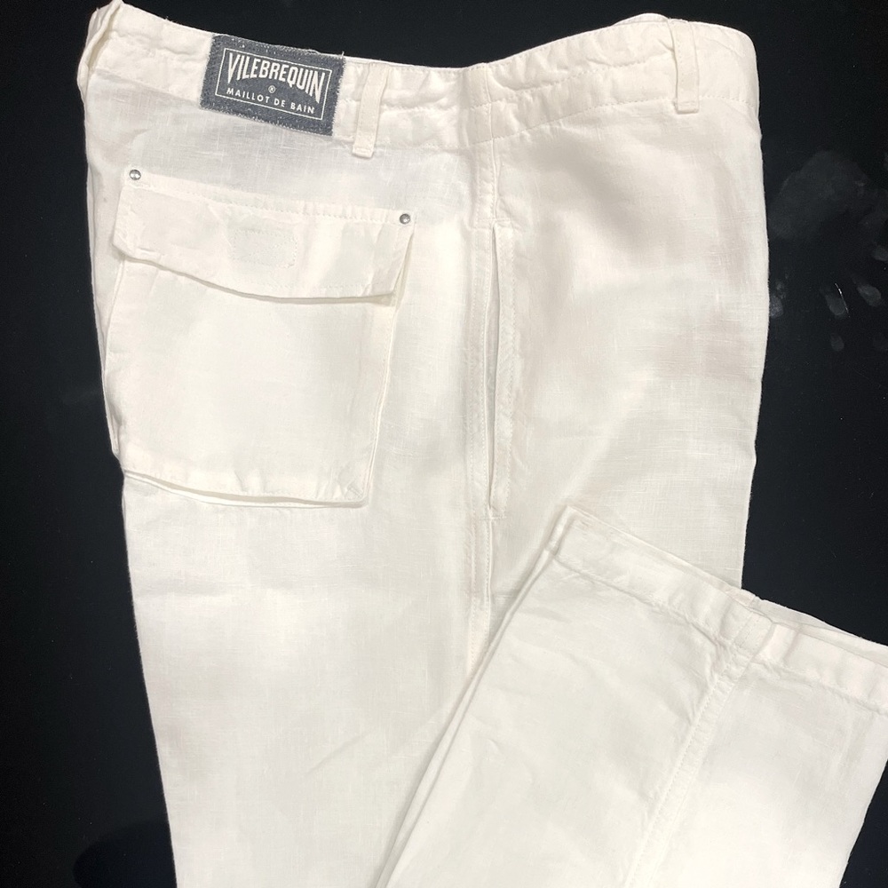 VILEBREQUIN 100% Authentic Linen Pants. White. NWOT. Size SMALL (US Size 31).